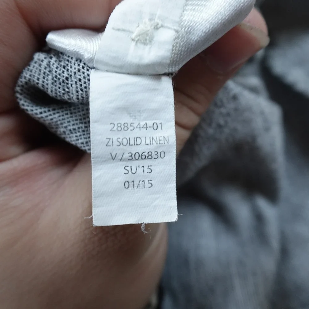 Banana Republic Shirt Mens M Gray Linen Chambray Slim Fit Button Up Long Sleeve